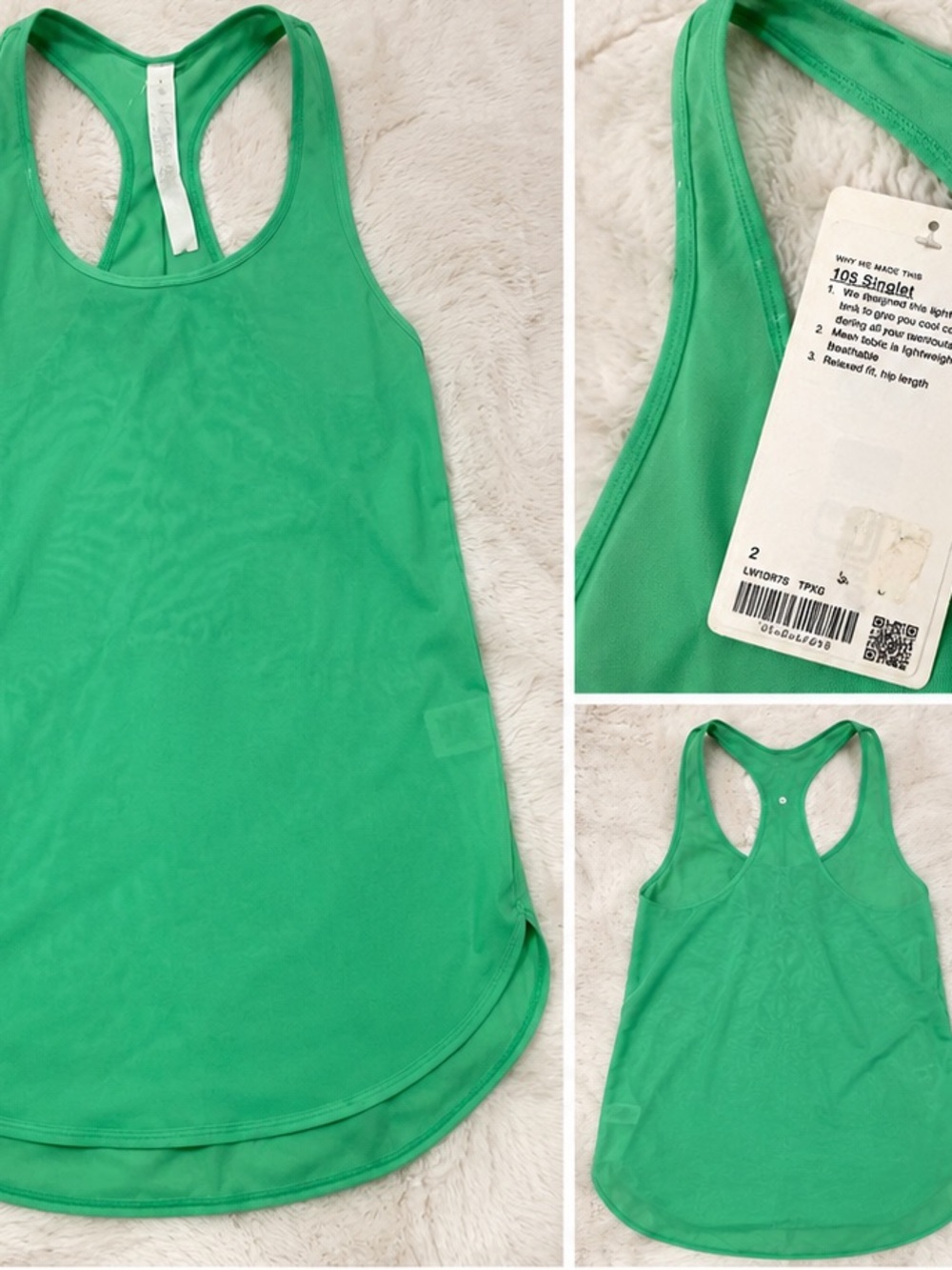 lululemon athletica Bright Green Racerback Singlet Tank
